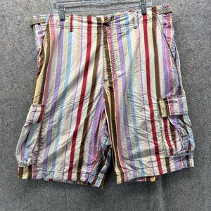Paul Smith Cargo Shorts Mens XL Multicolor Striped Adjustable Waist Pockets